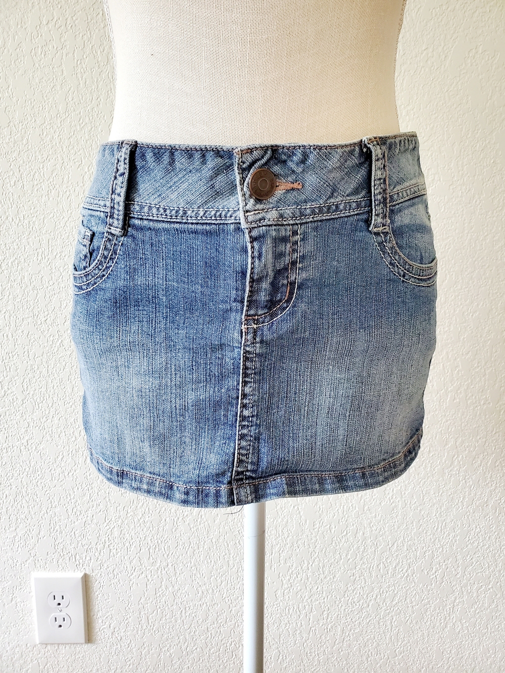 Paris Blues Faded Blue Denim Mini Skirt